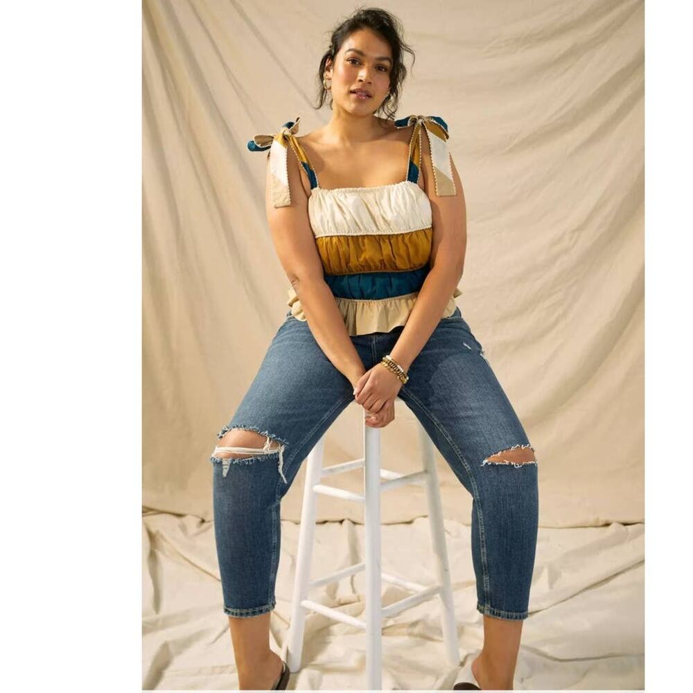 New Anthropologie Let Me Be Zuri Cropped Tie Strap Cami  $118 PLUS 16W